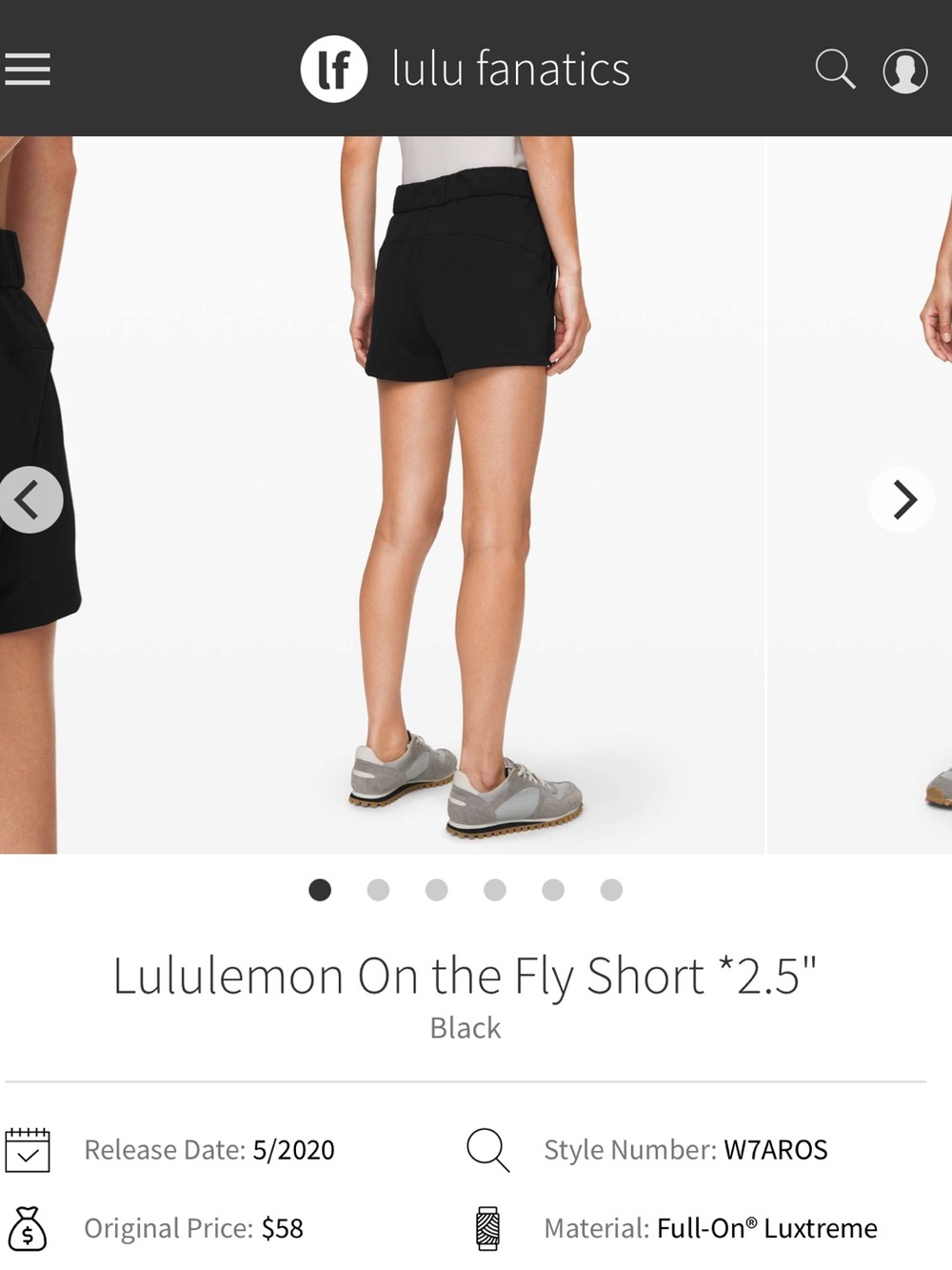 Lululemon On the Fly Short 2.5" Black 10